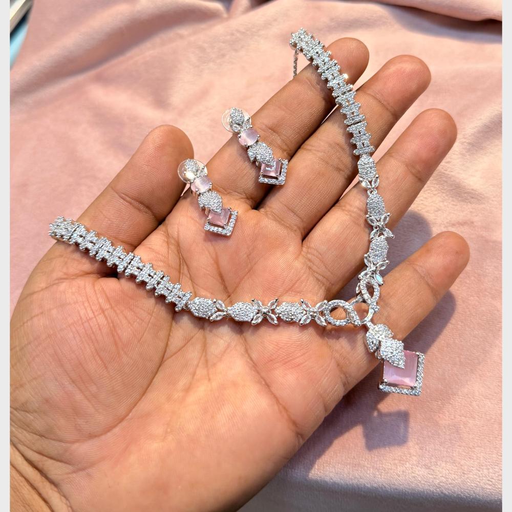 SNERA Graceful American Diamond Necklace Set