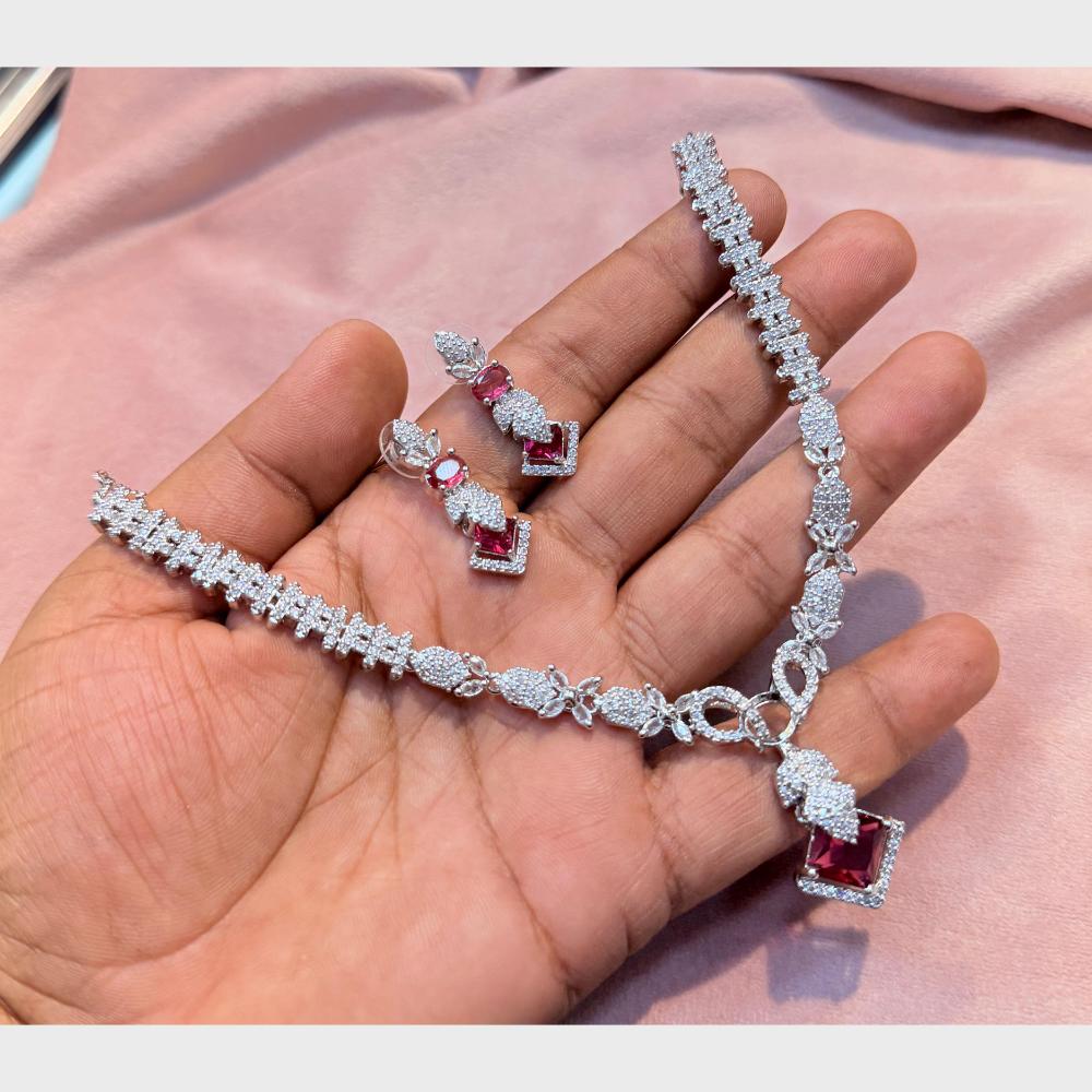 SNERA Graceful American Diamond Necklace Set