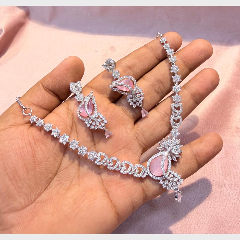 SNERA Graceful American Diamond Necklace Set