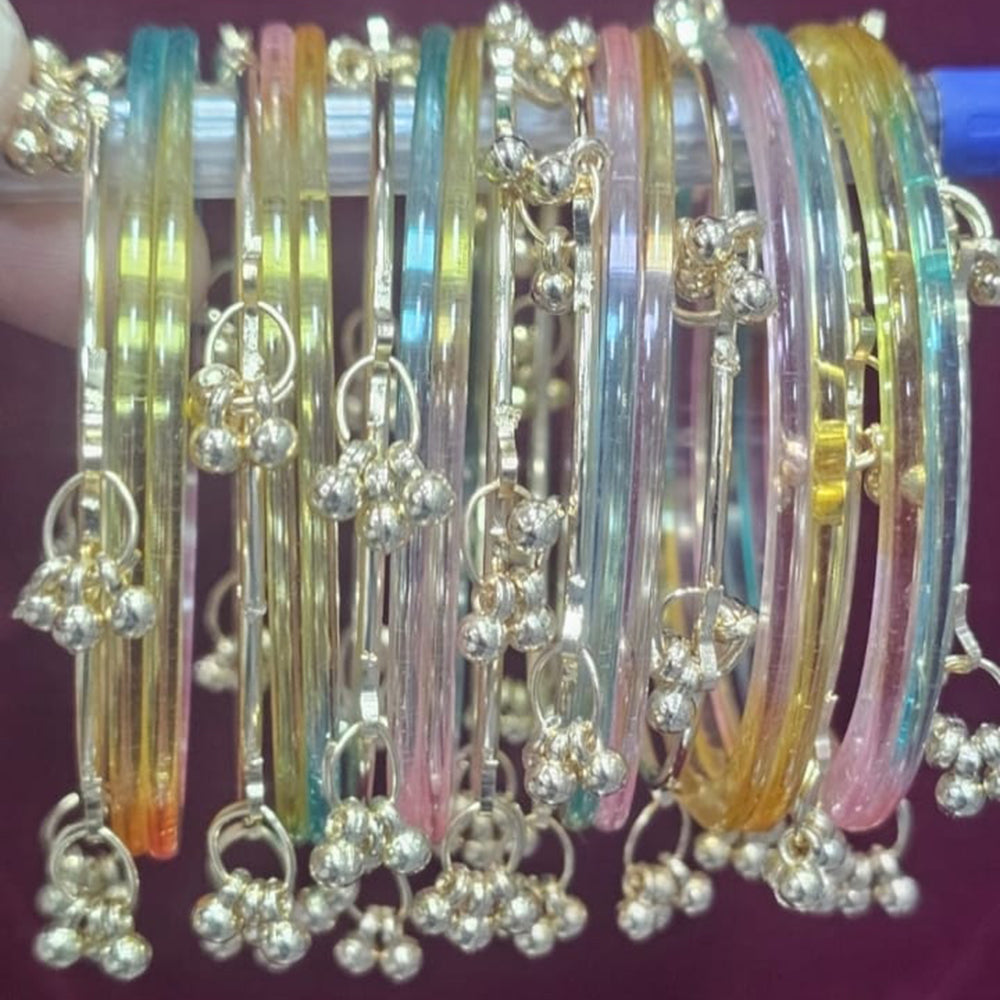 SNERA Kashmiri Ghungroo Transparent Jelly Bangles Set