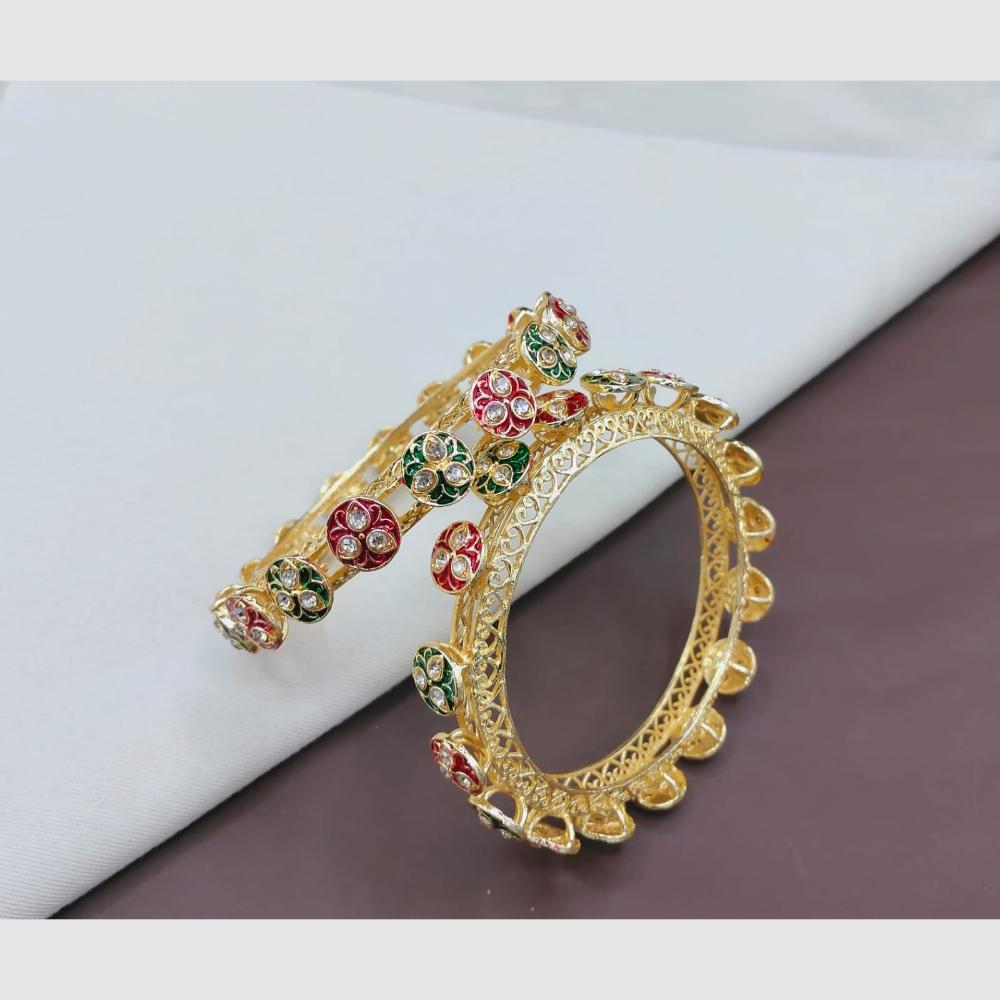 SNERA Elegant Austrain Stone Meenakari Designer Bangles Set