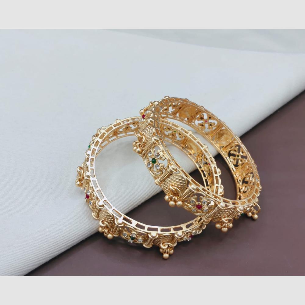 SNERA Elegant Austrain Stone And Pearl Designer Bangles Set