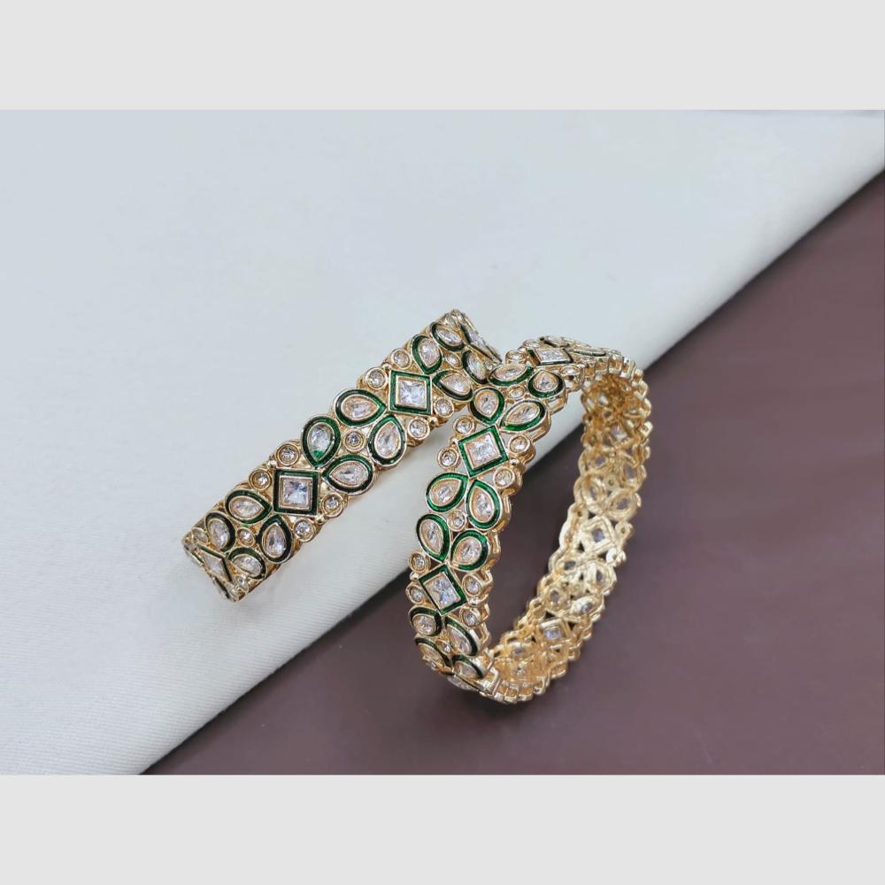 SNERA Elegant Crystal Stone and Austrian Stone Meenakari Designer Bangles Set