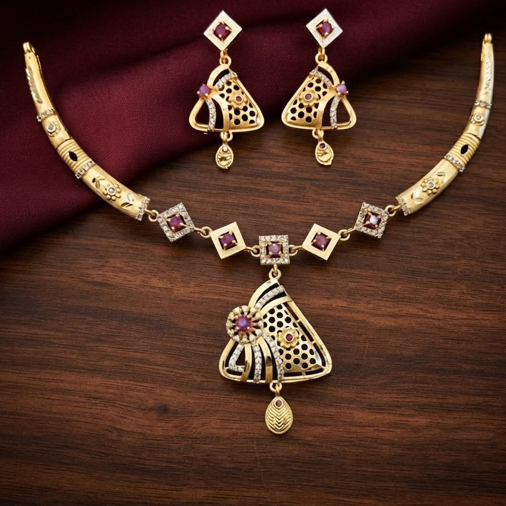 SNERA Trendy Austrian Stone Necklace Set With Earrings
