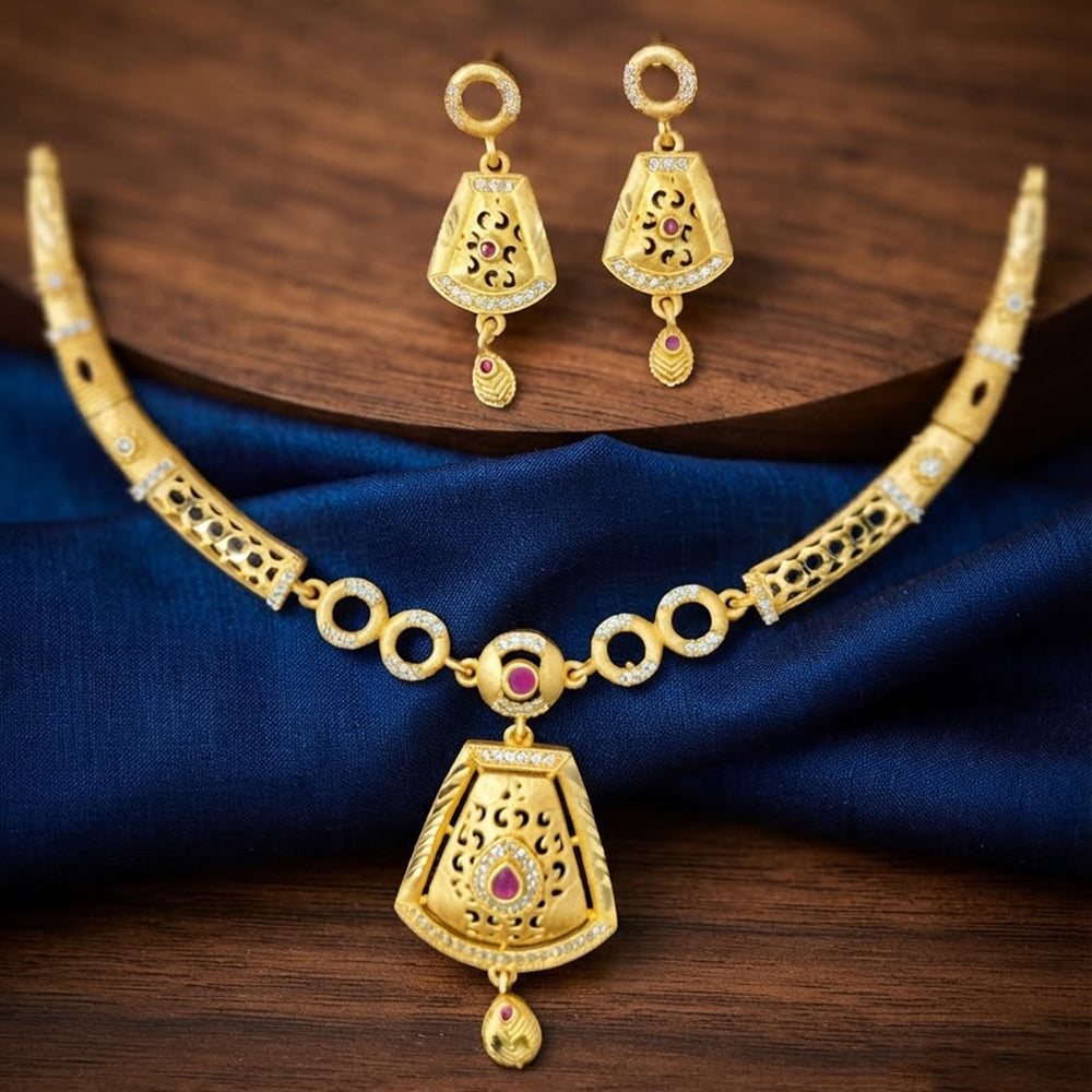 SNERA Trendy Austrian Stone Necklace Set With Earrings