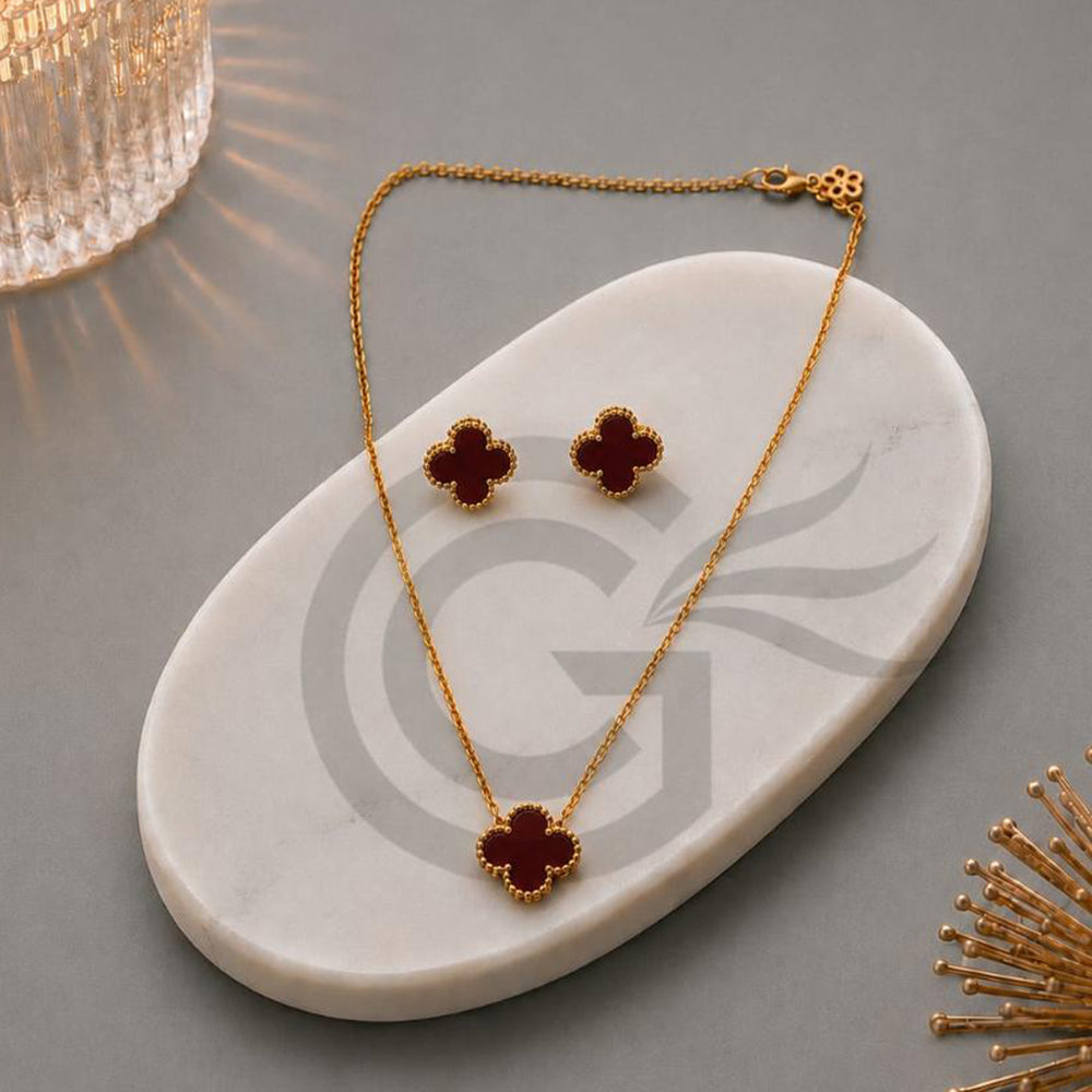 SNERA Designer Clover Necklace Set for Women