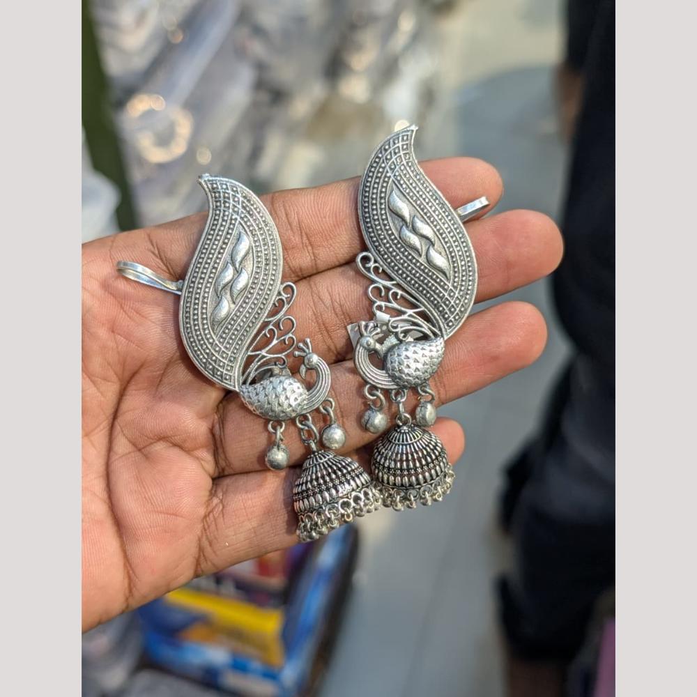 SNERA Vintage Oxidised Plated Earcuff Jhumki Earrings for Women