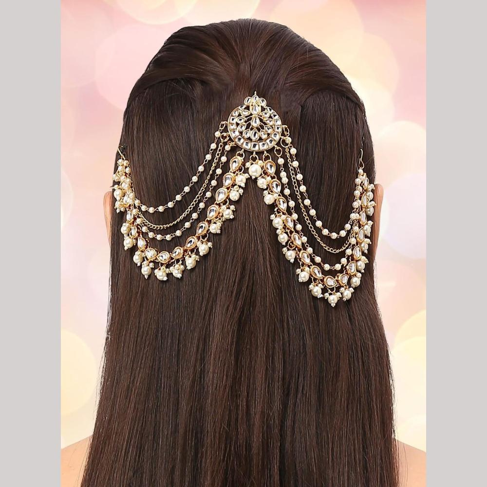 SNERA Kundan Stone And Pearl Designer Hair Accessories