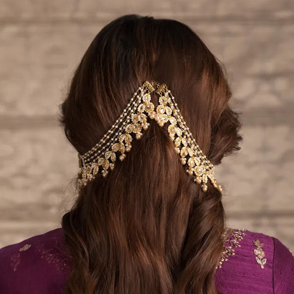 SNERA Fancy Kundan And Pearl Kanchain for Festive Look