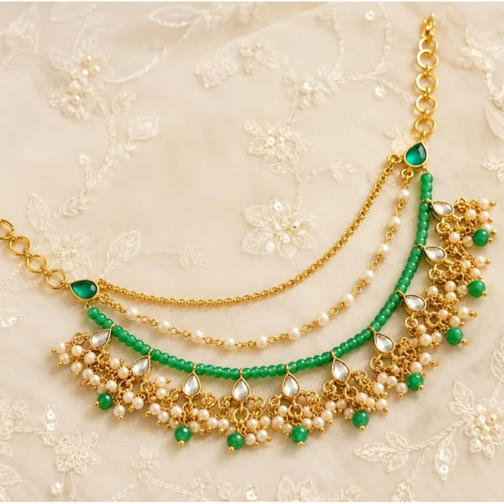 SNERA Delicate Pota Stone And Pearl Hair Accessories For Women