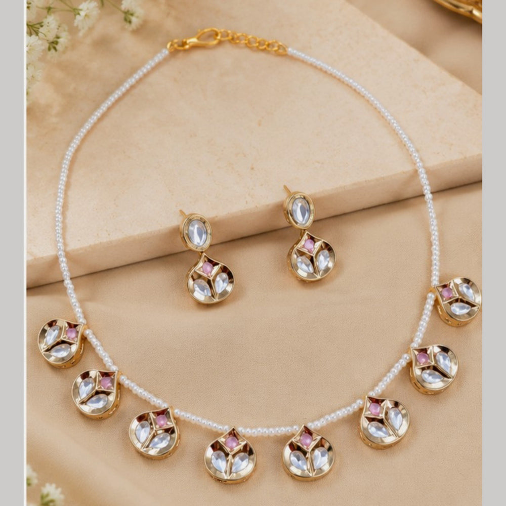 SNERA Luxury Look Polki Kundan Stone And Pearl Necklace Set