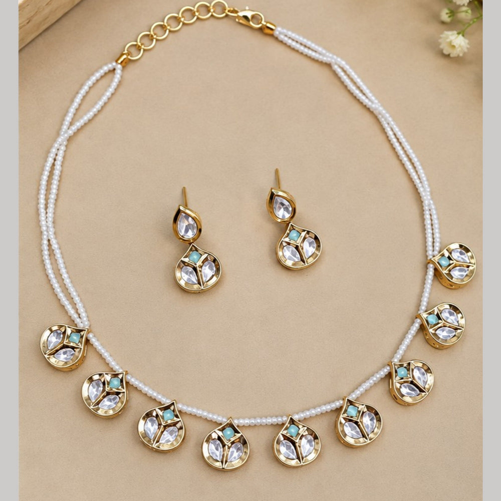 SNERA Luxury Look Polki Kundan Stone And Pearl Necklace Set