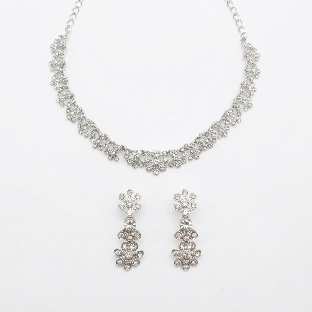 Darshana Jewels Glamorous Austrian Stone Necklace Set (Set of 3)