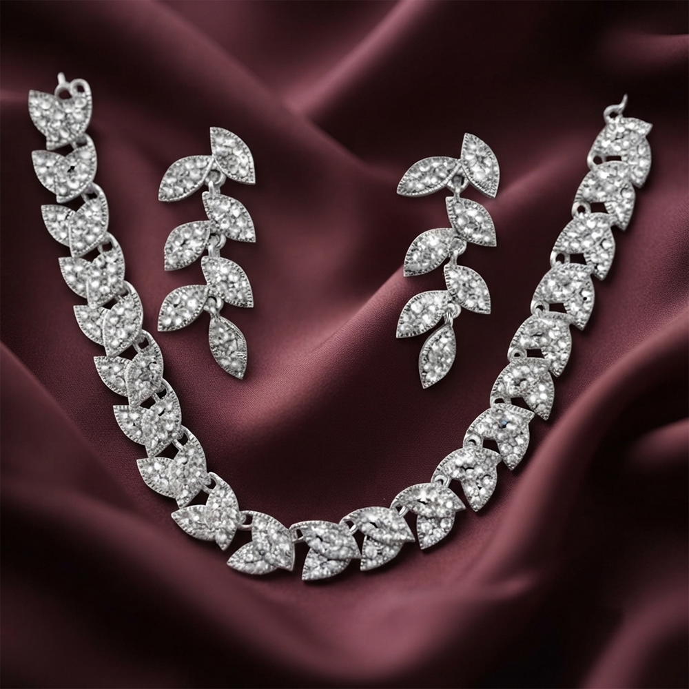 Darshana Jewels Radiant Austrian Stone Fashion Necklace Set (Set of 3)