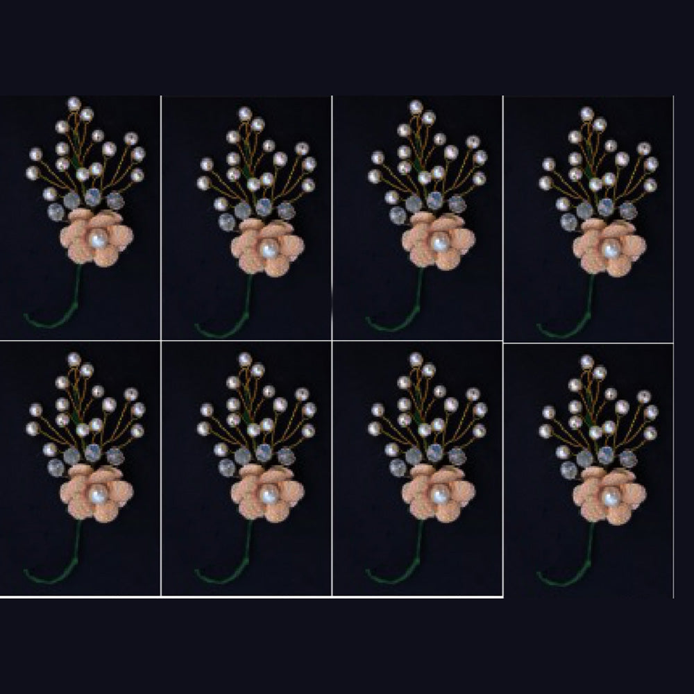 Kavya's Kreation Designer Floral Hair Brooch Combo