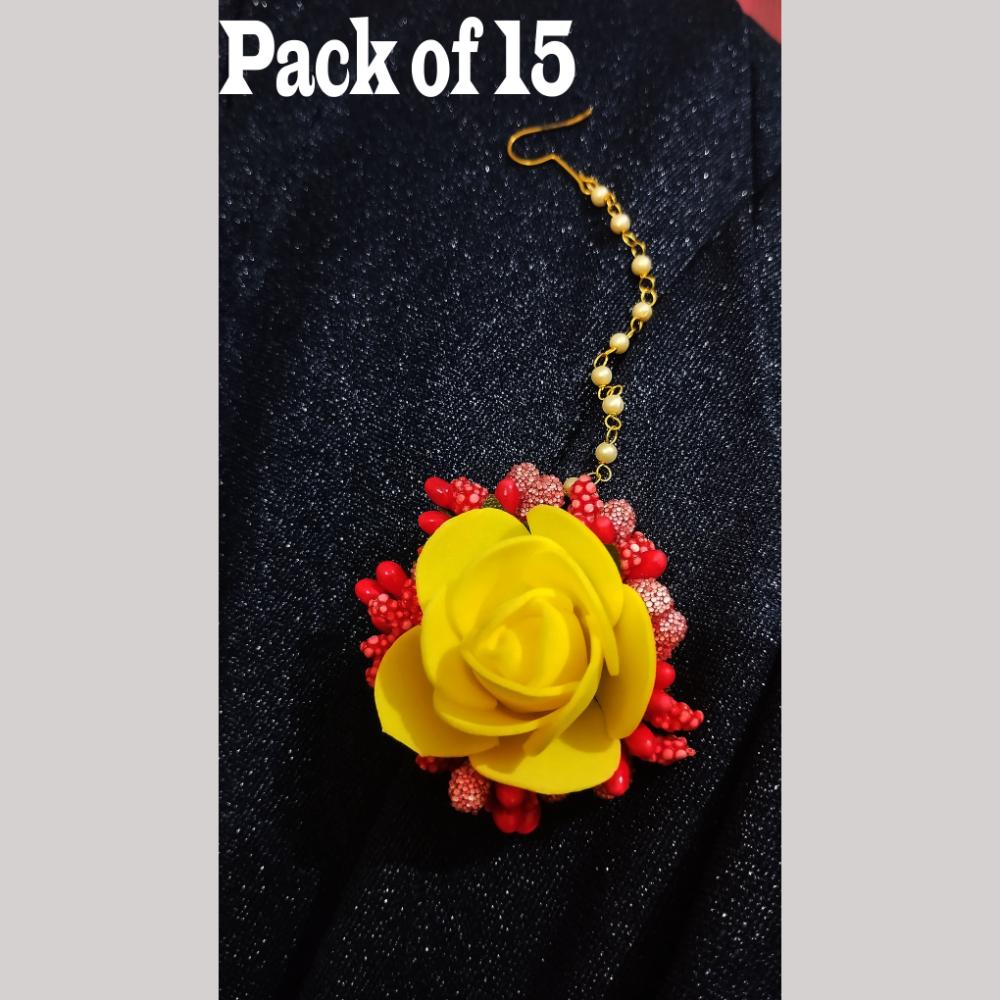 Kavya's Kreation Pearl Floral Mangtikka