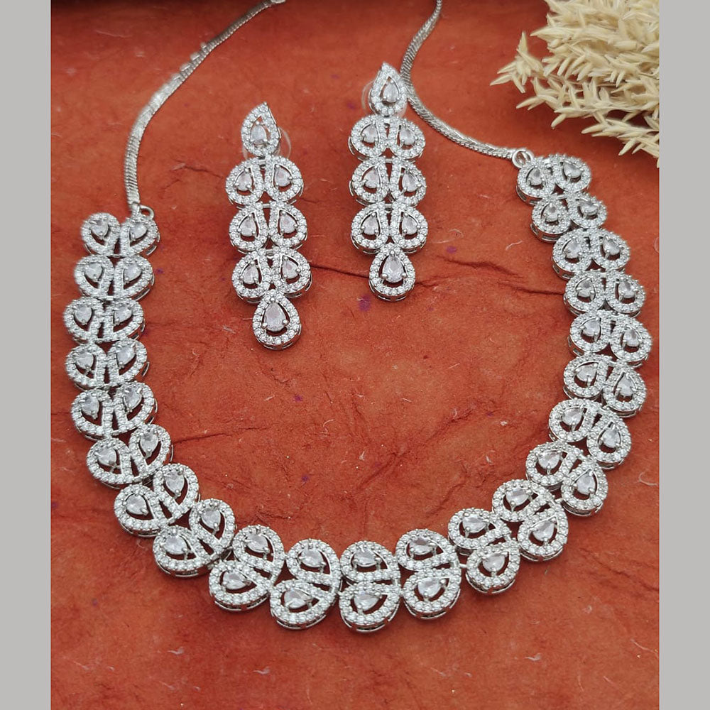 Everlasting Quality Jewels Gold Plated American Diamond Necklace Set