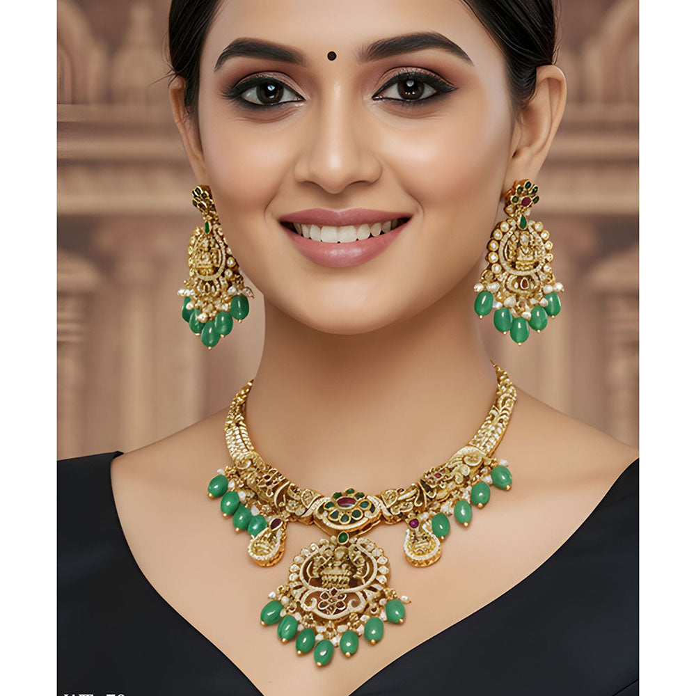 Everlasting Quality Jewels Royal Pota Stone And Pearl Necklace Set