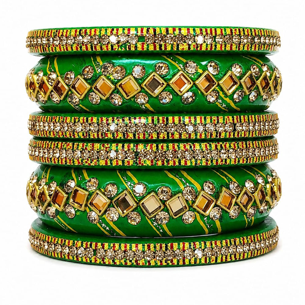Everlasting Quality Jewels Premium Pearl Jaipuri Laakh Bangles Set