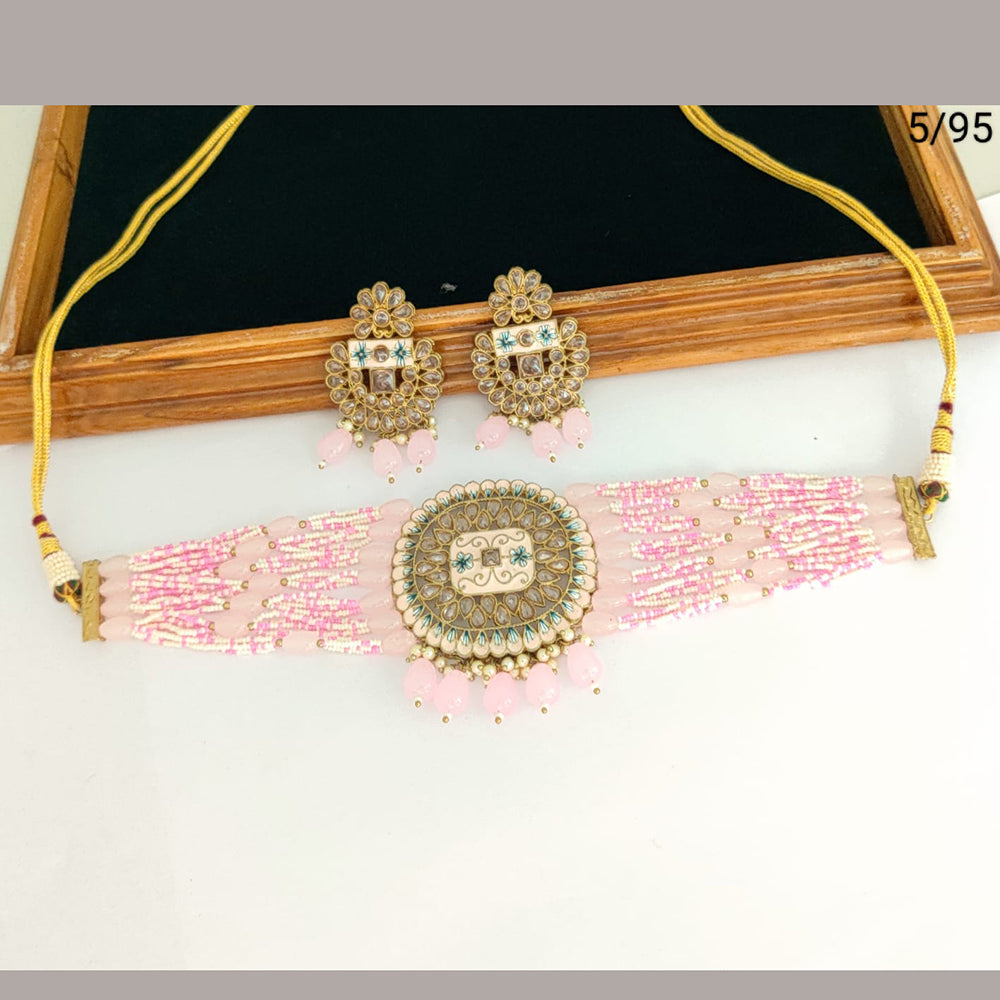 FS Collection Gold Plated Crystal Stone Necklace Set