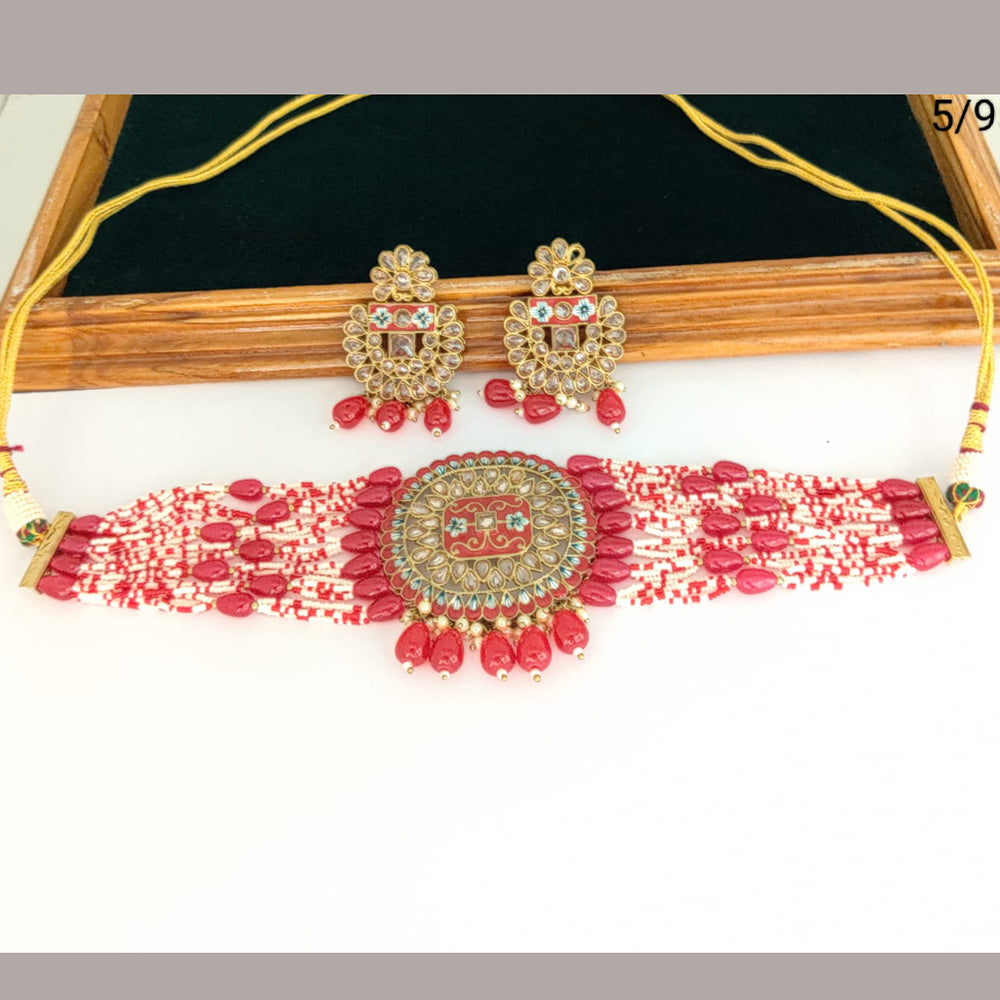 FS Collection Gold Plated Crystal Stone Necklace Set