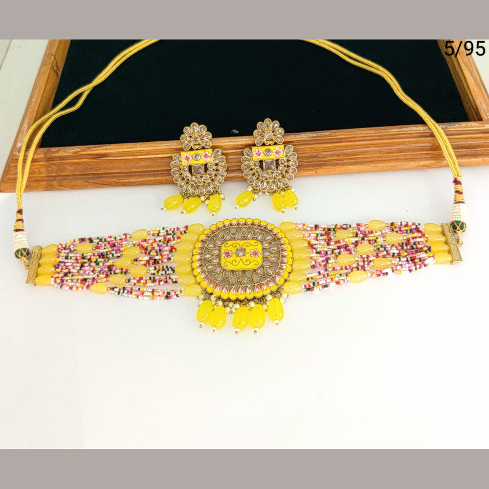 FS Collection Gold Plated Crystal Stone Necklace Set