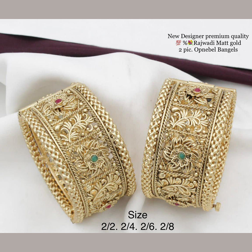 FS Collection Gold Plated Bangles Set