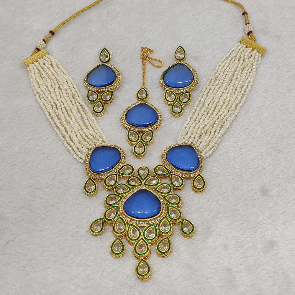 FS Collection Gold Plated Crystal Stone Necklace Set