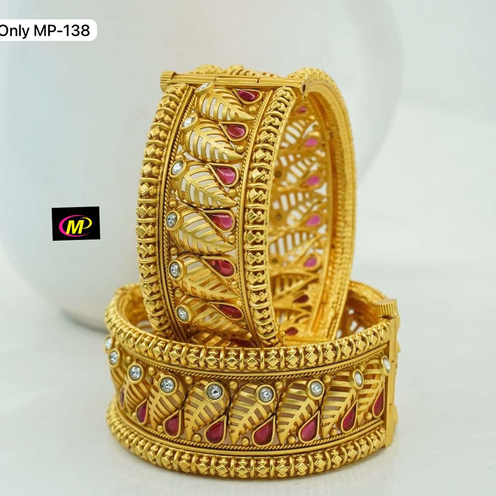 FS Collection Gold Plated Openable Bangles Set