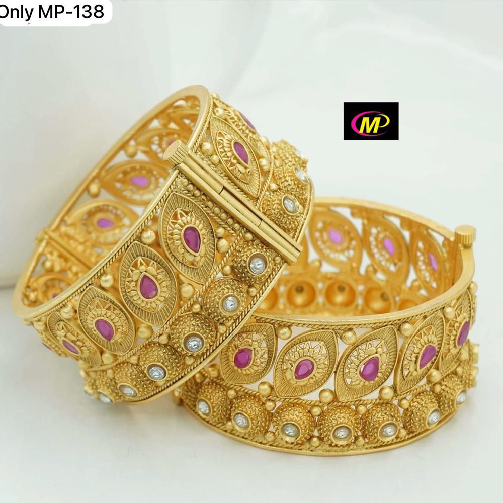 FS Collection Gold Plated Openable Bangles Set