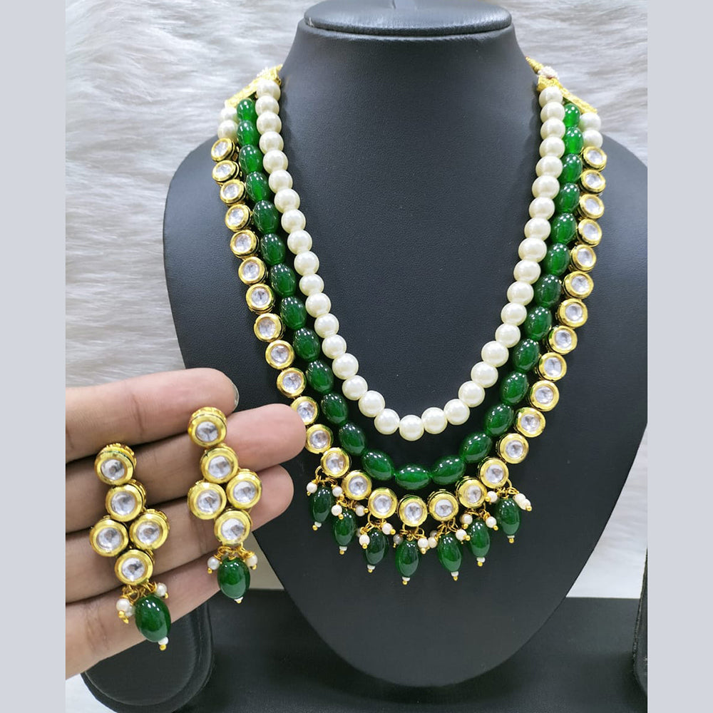 FS Collection Gold Plated Long Necklace Set