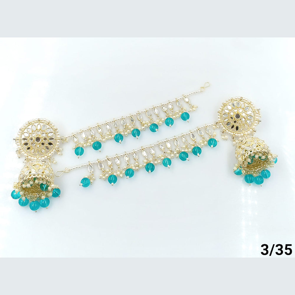 FS Collection Gold Plated Kanchain Jhumki Earrings