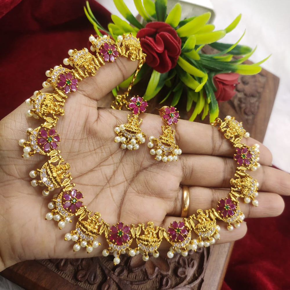 FS Collection Gold Plated Necklace Set