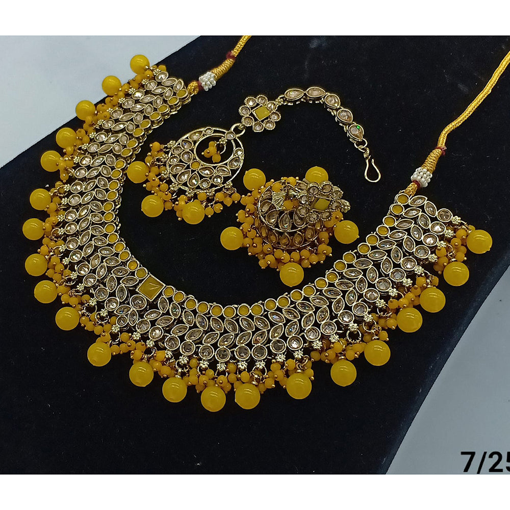 FS Collection Gold Plated Crystal Stone Necklace Set
