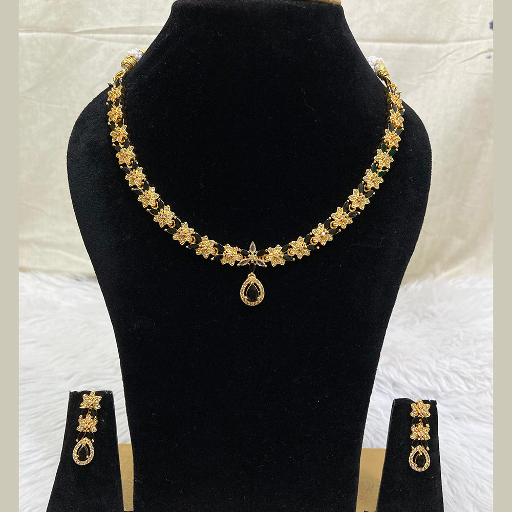 FS Collection Gold Plated AD Stone Necklace Set