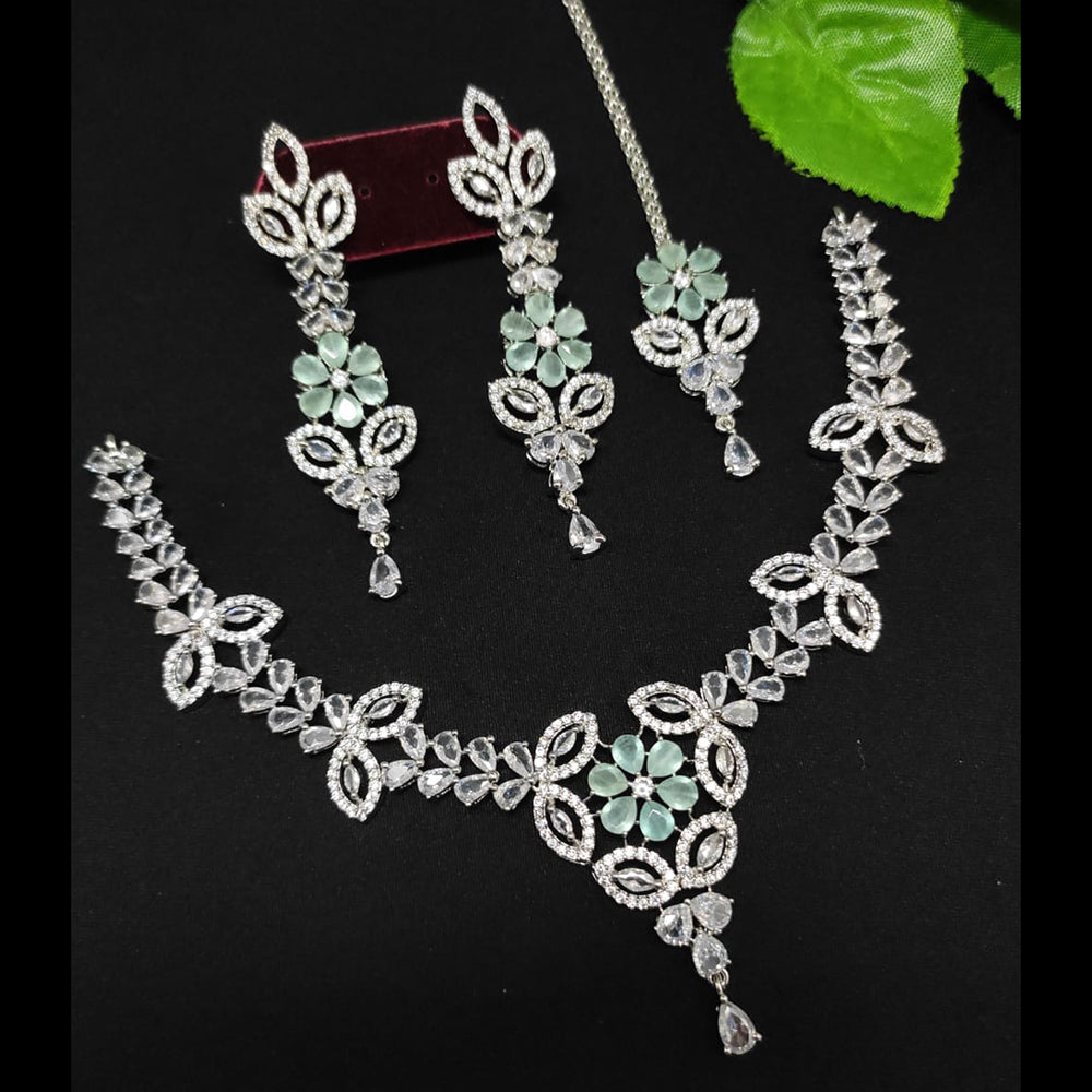 FS Collection Silver Plated Austrian Stone Necklace Set