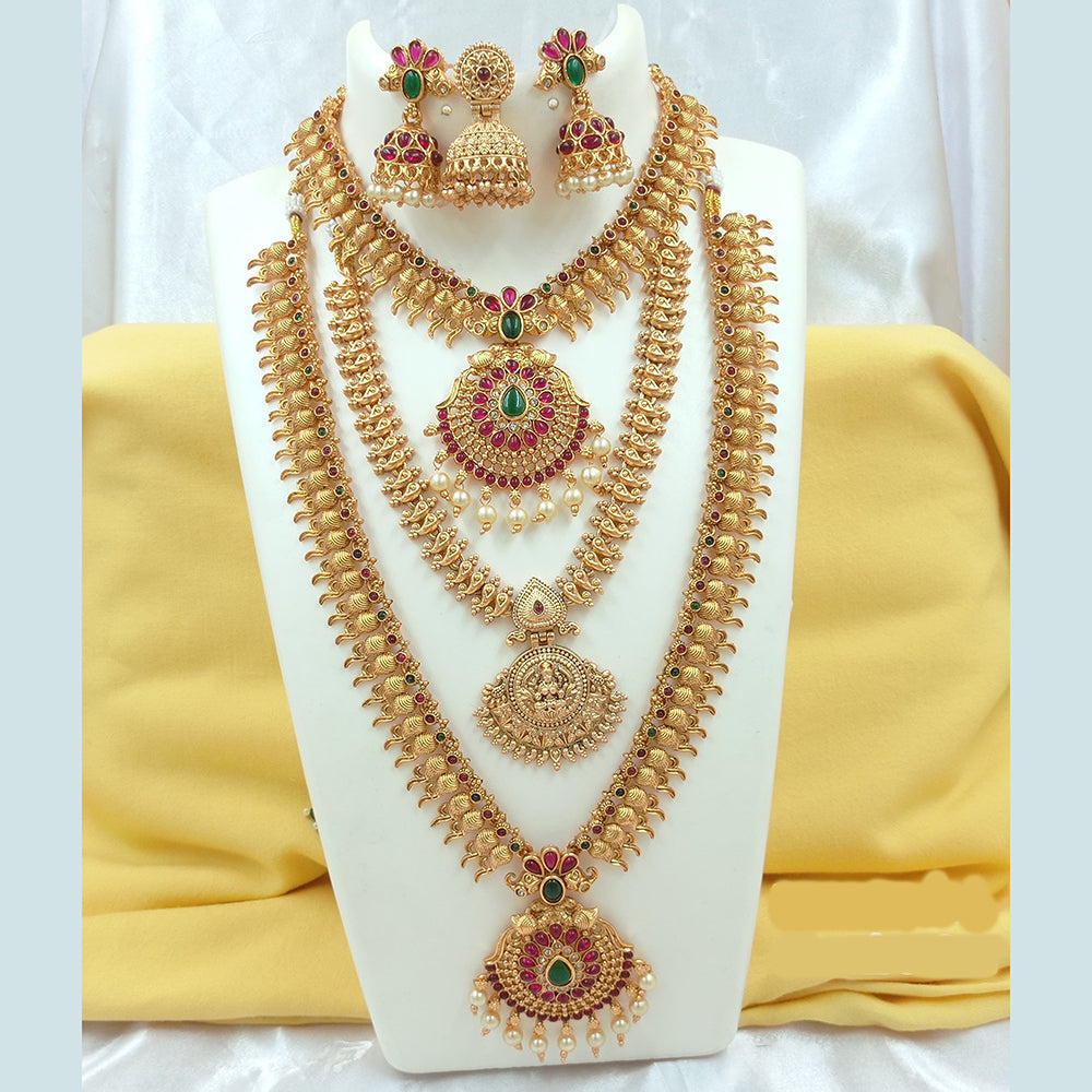 FS Collection Gold Plated Pota Stone Necklace Combo