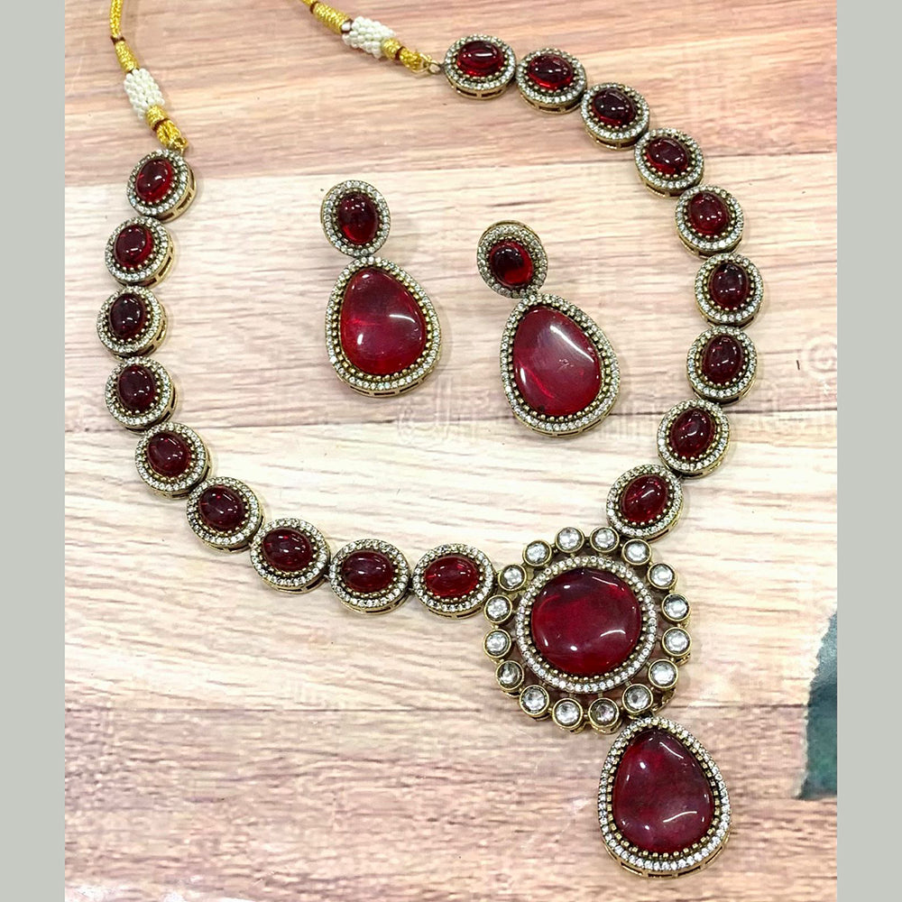 FS Collection Gold Plated Monalisa Necklace Set