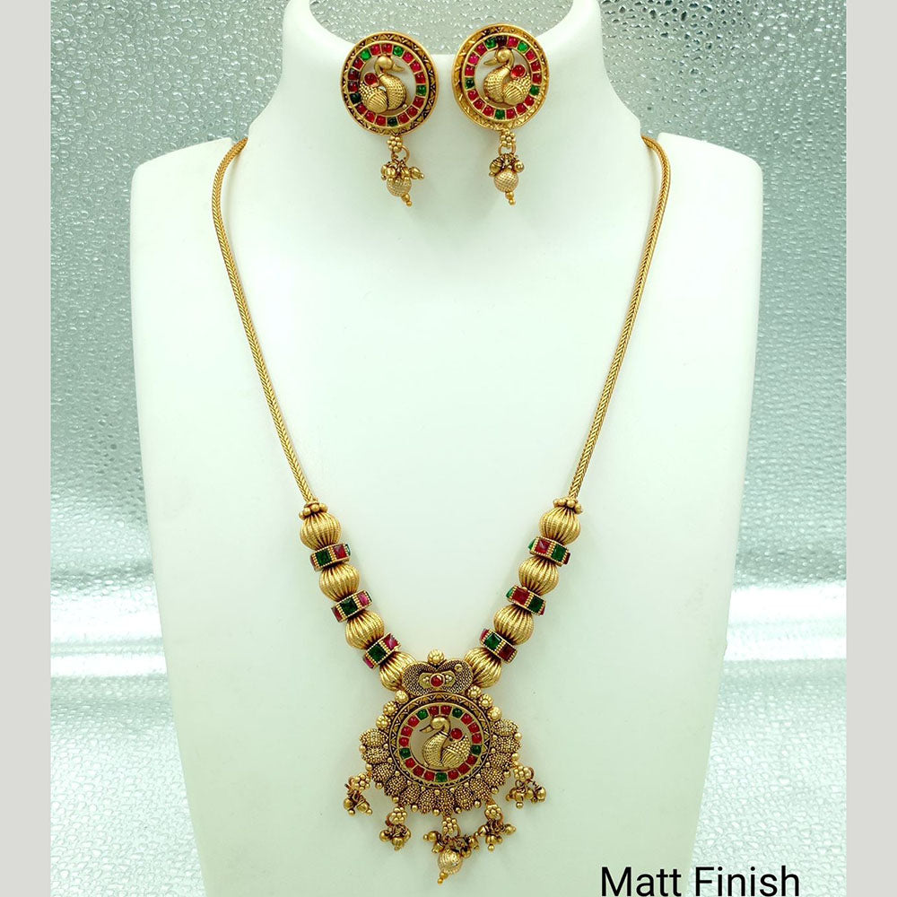 FS Collection Gold Plated Pota Stone Necklace Set