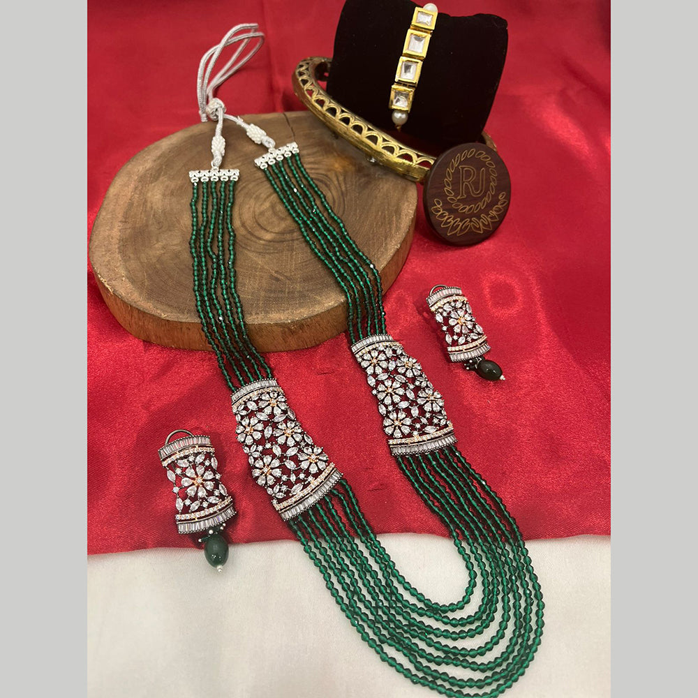 Fs Collection 2 Tone AD And Pearls Necklace Set