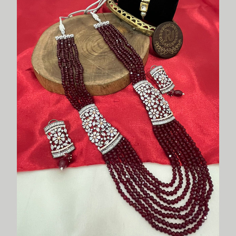 Fs Collection 2 Tone AD And Pearls Necklace Set