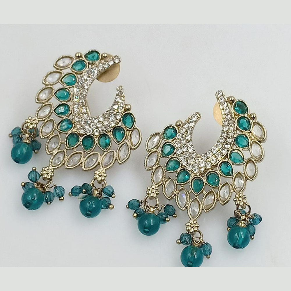 FS Collection Gold Plated Crystal Stone Dangler Earrings