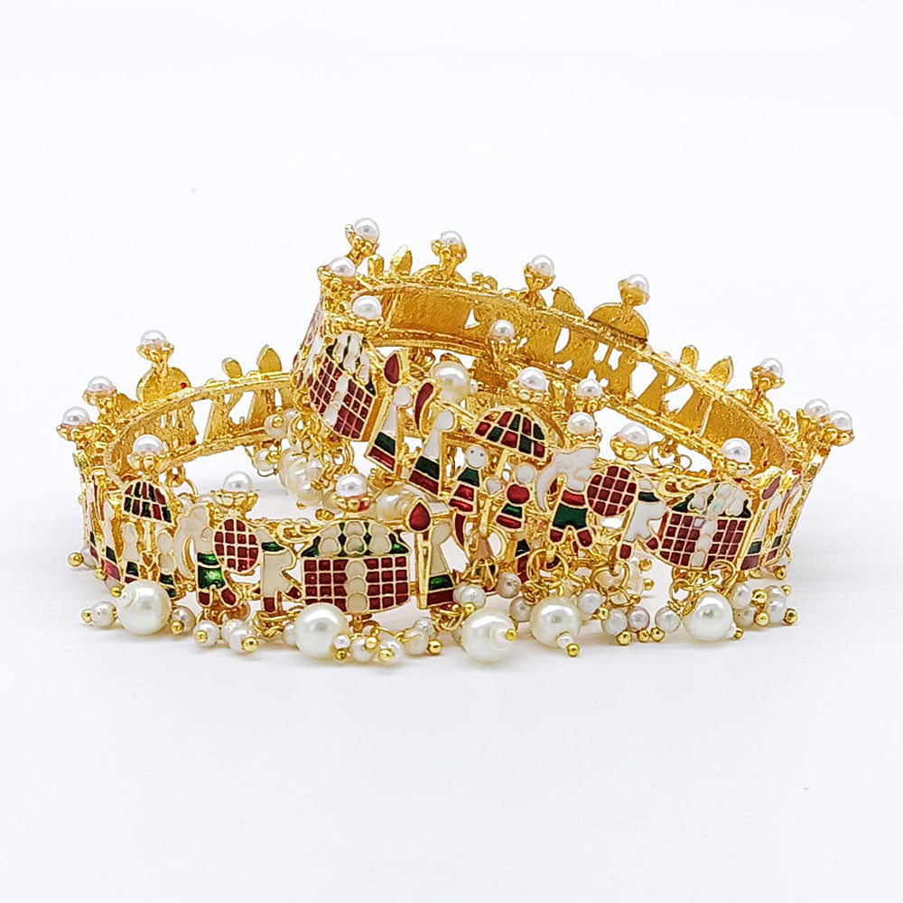 FS Collection Gold Plated Bangles Set