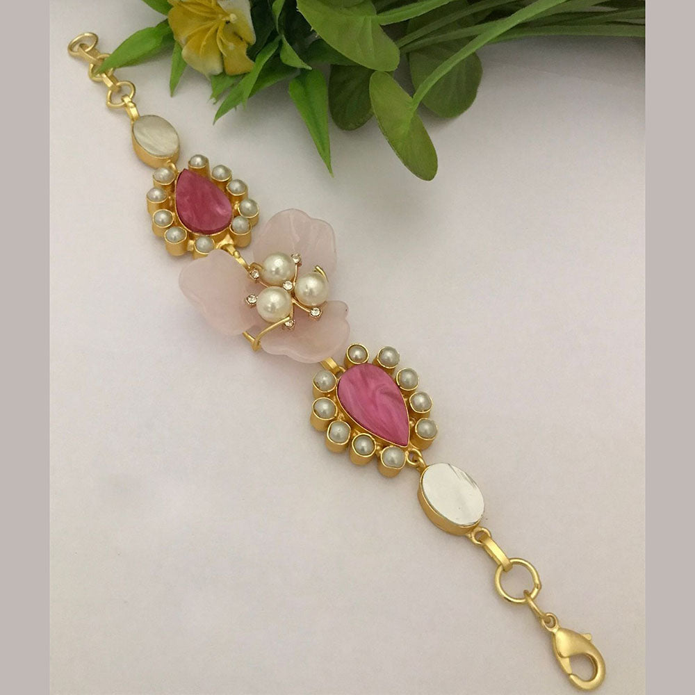 FS Collection Gold Plated Pearl Bracelet