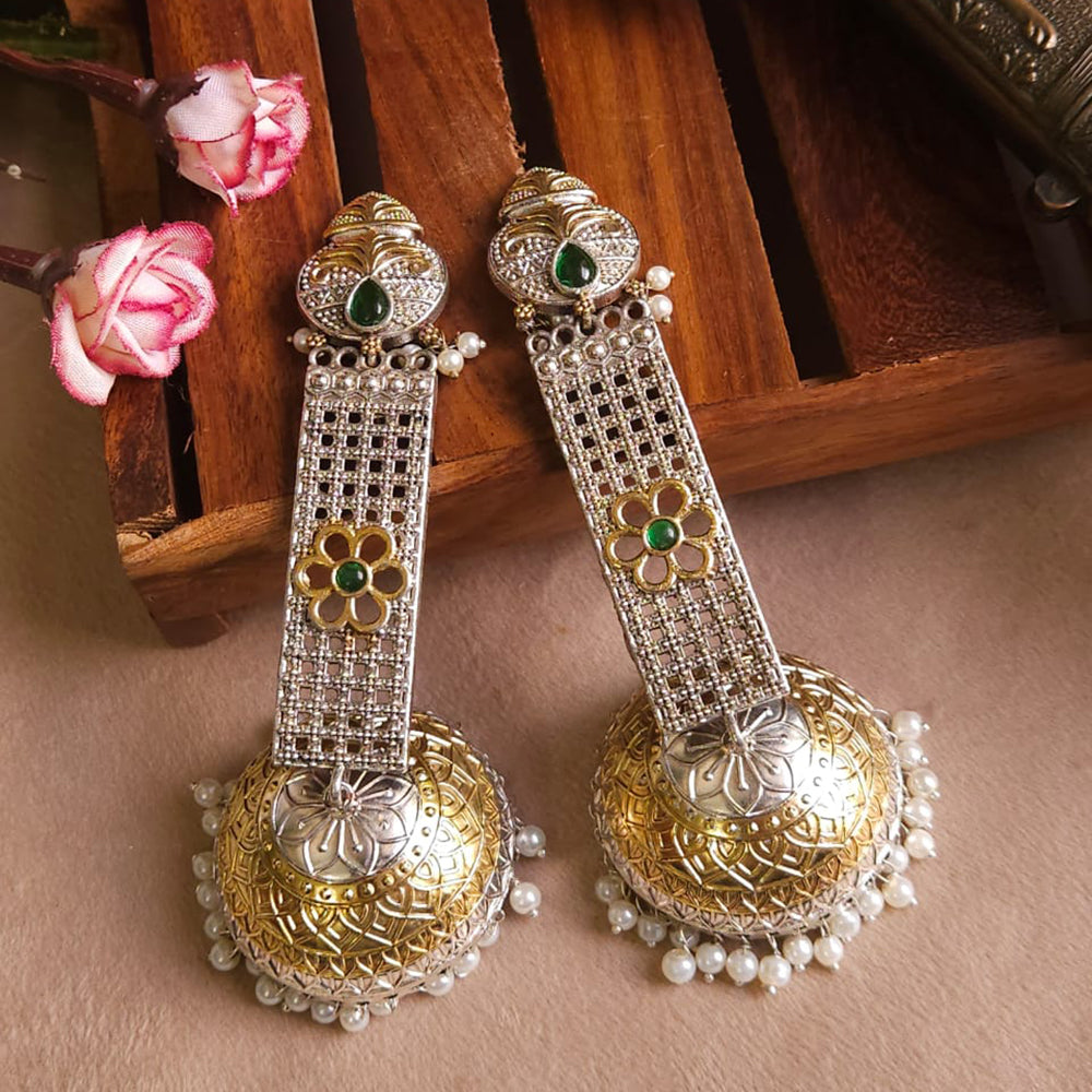 FS Collection Gold Plated Jhumki Earrings