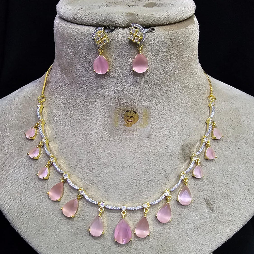 FS Collection Gold Plated Austrian Stone Necklace Set
