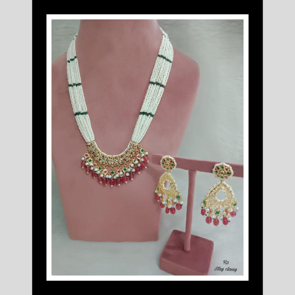 FS Collection Gold Plated Pearl Necklace Set