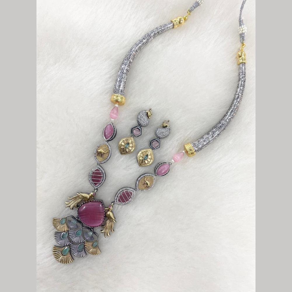 FS Collection 2 Tone Pota Stone Necklace Set