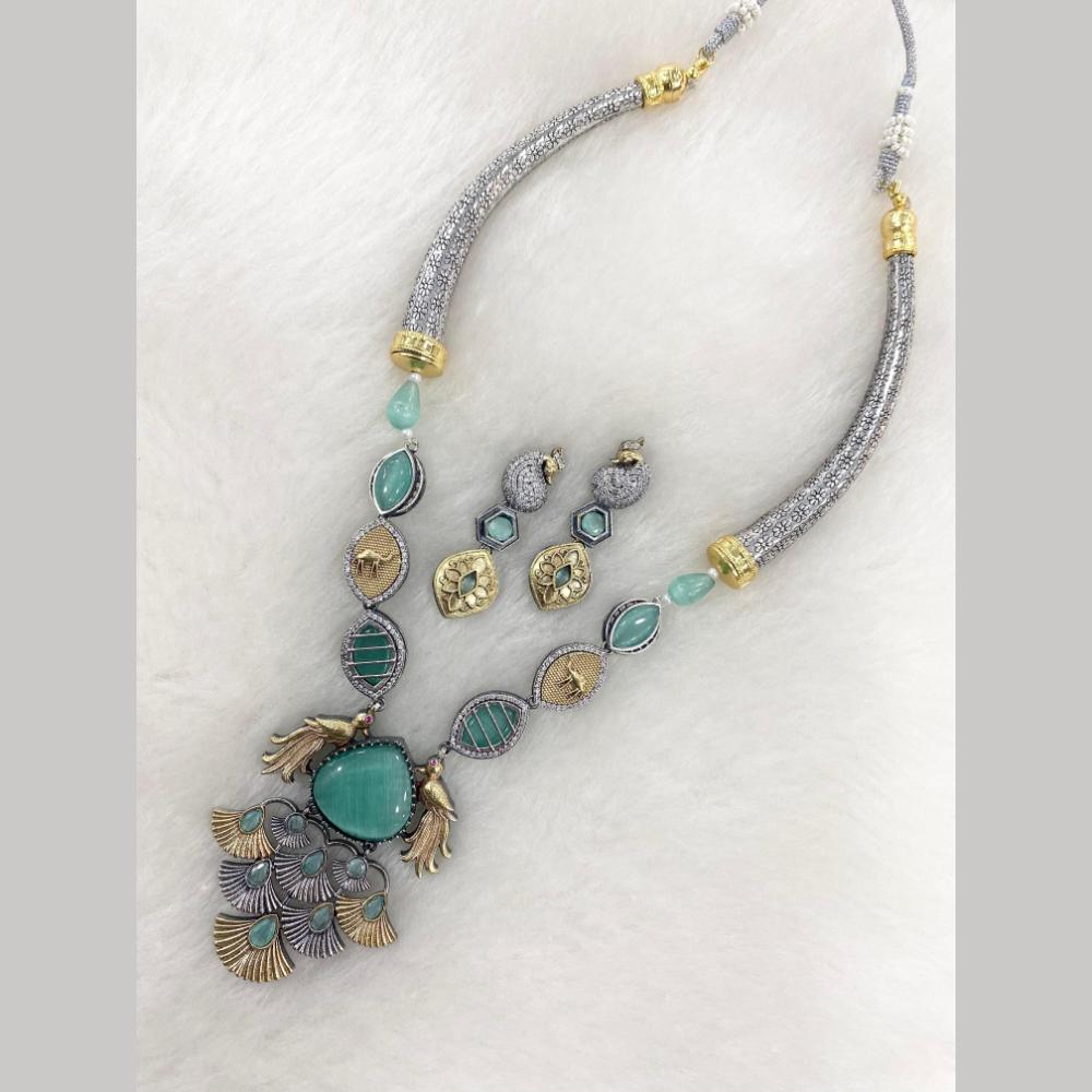 FS Collection 2 Tone Pota Stone Necklace Set