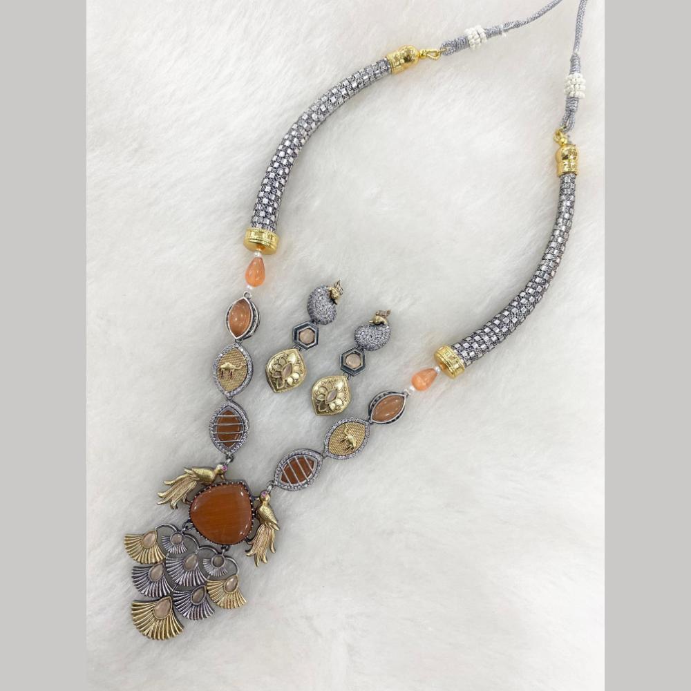 FS Collection 2 Tone Pota Stone Necklace Set